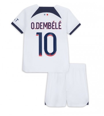 Paris Saint-Germain Ousmane Dembele #10 Segunda Equipación Niños 2023-24 Manga Corta (+ Pantalones cortos)